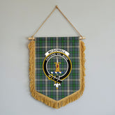 McDowell (MacDowell) Tartan Crest Wall Hanging Banner - Wood Pole